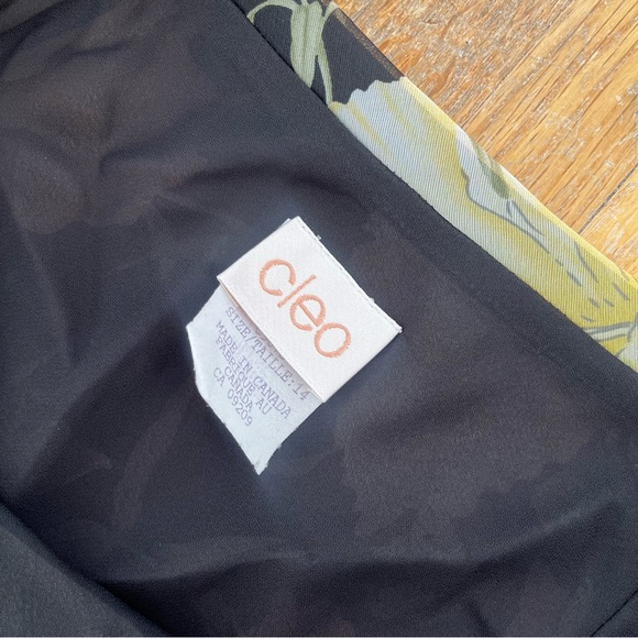 Cleo Floral A-Line Skirt - Black, Pink, Yellow - Picture 3 of 5